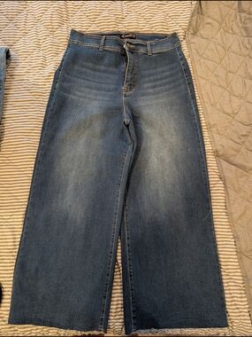 Nanette Lepore Wide-Leg Faded Blue Jeans